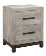 Zephyr Light Gray Wood 2-Drawer Nightstand