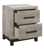 Zephyr Light Gray Wood 2-Drawer Nightstand