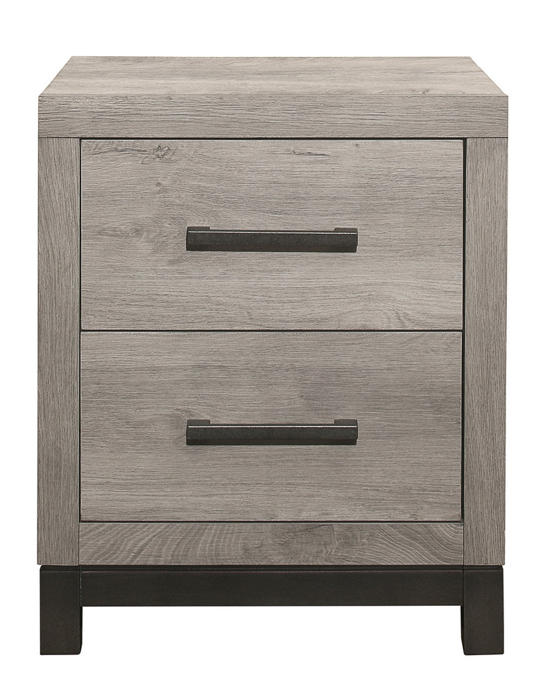 Zephyr Light Gray Wood 2-Drawer Nightstand