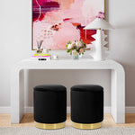 Zoe Glam Black Velvet Storage Ottoman