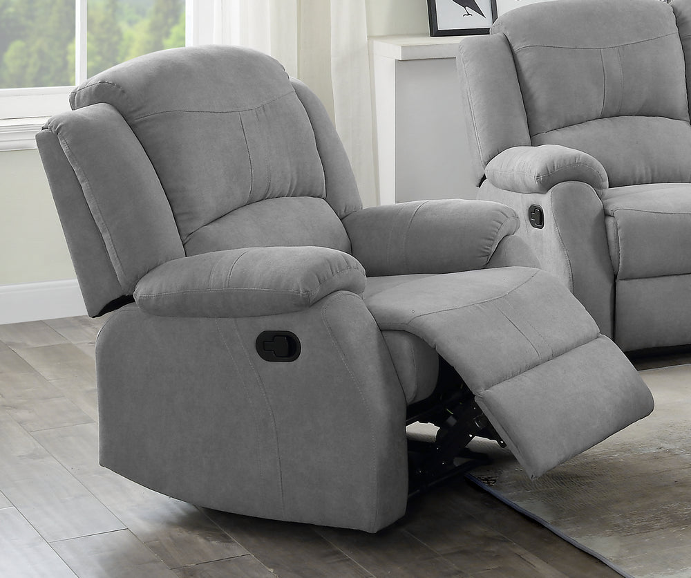 Zorina Gray Linen Manual Recliner