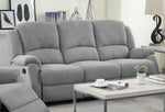 Zorina Gray Linen Manual Recliner Sofa