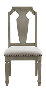 Zumala 2 Beige Linen/Weathered Oak Wood Side Chairs