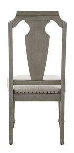 Zumala 2 Beige Linen/Weathered Oak Wood Side Chairs