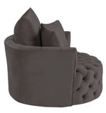 Zunyas Gray Velvet Swivel Accent Chair