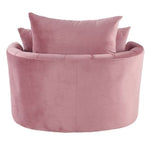 Zunyas Pink Velvet Tufted Accent Chair