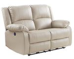 Zuriel Beige PU Leather Power Recliner Loveseat with USB