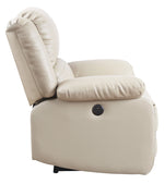 Zuriel Beige PU Leather Power Recliner Loveseat with USB