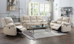 Zuriel Beige PU Leather Power Recliner Sofa with USB