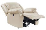 Zuriel Beige PU Leather Power Recliner with USB