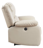 Zuriel Beige PU Leather Power Recliner with USB