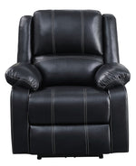 Zuriel Black PU Leather Power Recliner with USB