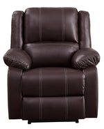 Zuriel Brown PU Leather Power Recliner with USB