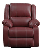 Zuriel Red PU Leather Power Recliner with USB