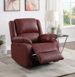 Zuriel Red PU Leather Power Recliner with USB